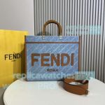 Replica Fend1 Sunshine Blue Brown Tote Bag Medium Size